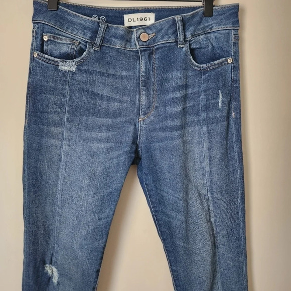 DL1961 | Mara Instasculpt Straight Raw Hem Ankle Jeans in Castlewood - Size 28 - Picture 4 of 14